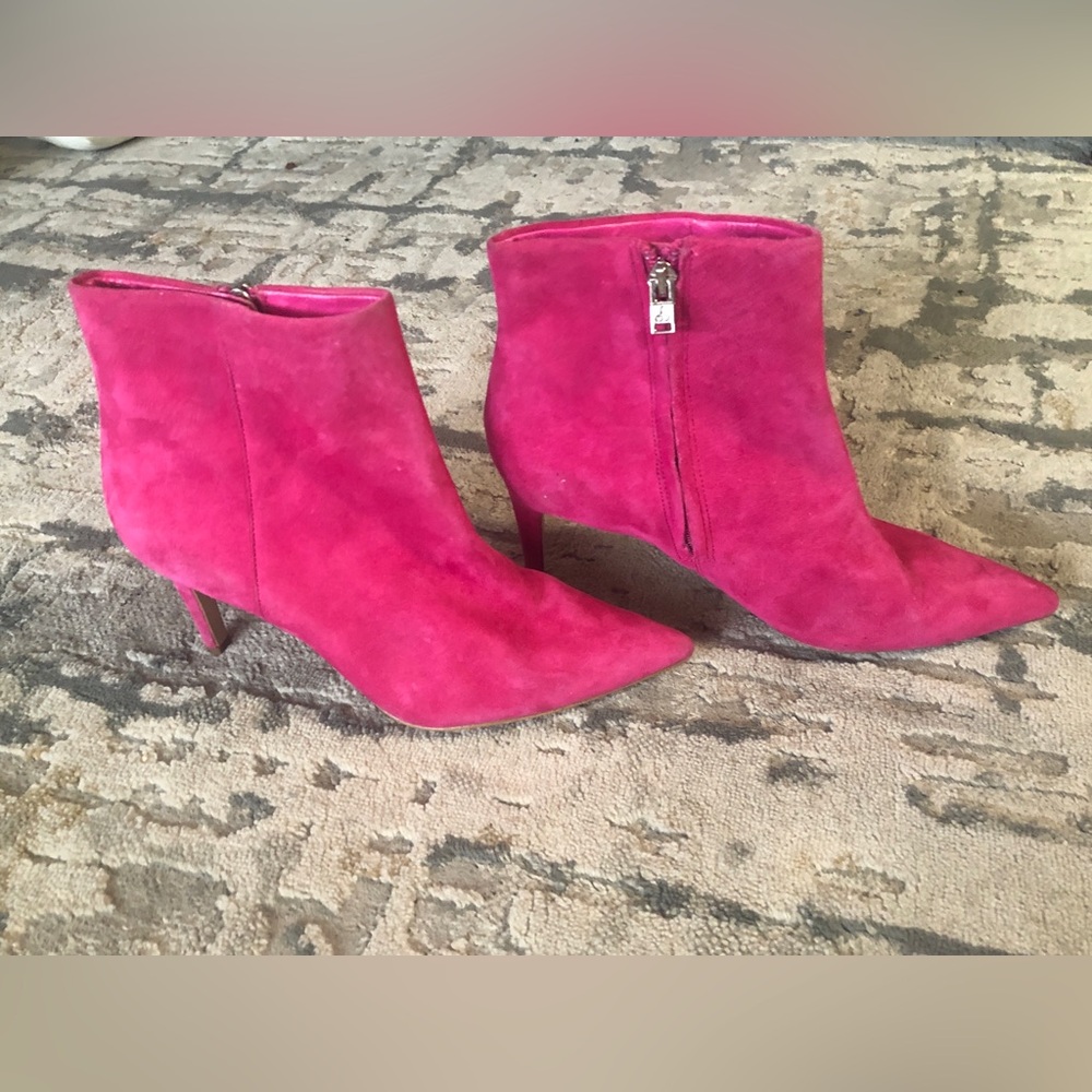 Pink suede Sam edelman heels 3 inch size 8